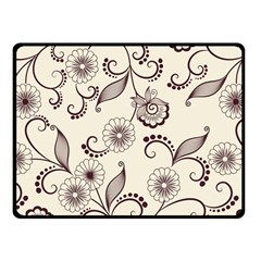 Retro Floral Texture, Light Brown Retro Background Fleece Blanket (small) by nateshop