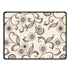 Retro Floral Texture, Light Brown Retro Background Two Sides Fleece Blanket (small) by nateshop