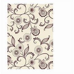 Retro Floral Texture, Light Brown Retro Background Large Garden Flag (two Sides) by nateshop