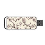 Retro Floral Texture, Light Brown Retro Background Portable USB Flash (Two Sides) Front