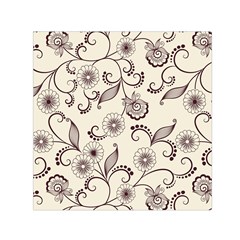 Retro Floral Texture, Light Brown Retro Background Square Satin Scarf (30  X 30 ) by nateshop