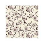 Retro Floral Texture, Light Brown Retro Background Square Satin Scarf (30  x 30 ) Front