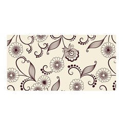 Retro Floral Texture, Light Brown Retro Background Satin Wrap 35  X 70  by nateshop