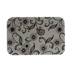 Retro Floral Texture, Light Brown Retro Background Open Lid Metal Box (silver)  