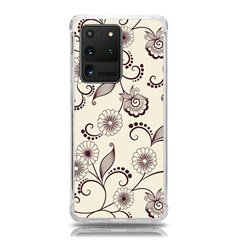 Retro Floral Texture, Light Brown Retro Background Samsung Galaxy S20 Ultra 6 9 Inch Tpu Uv Case by nateshop