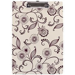 Retro Floral Texture, Light Brown Retro Background A4 Acrylic Clipboard