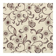 Retro Floral Texture, Light Brown Retro Background Banner And Sign 3  X 3  by nateshop