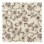 Retro Floral Texture, Light Brown Retro Background Banner and Sign 4  x 4  Front