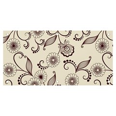 Retro Floral Texture, Light Brown Retro Background Banner And Sign 6  X 3  by nateshop