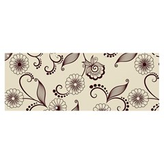 Retro Floral Texture, Light Brown Retro Background Banner And Sign 8  X 3  by nateshop