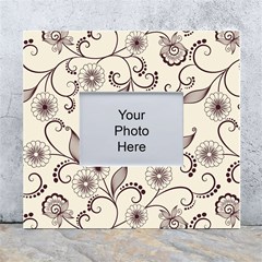 Retro Floral Texture, Light Brown Retro Background White Wall Photo Frame 5  X 7  by nateshop