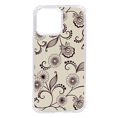 Retro Floral Texture, Light Brown Retro Background Iphone 14 Pro Max Tpu Uv Print Case by nateshop