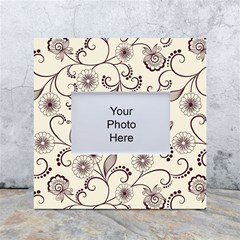 Retro Floral Texture, Light Brown Retro Background White Box Photo Frame 4  X 6  by nateshop