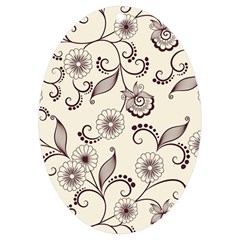 Retro Floral Texture, Light Brown Retro Background Uv Print Acrylic Ornament Oval by nateshop