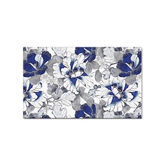 Retro Texture With Blue Flowers, Floral Retro Background, Floral Vintage Texture, White Background W Sticker (rectangular) by nateshop