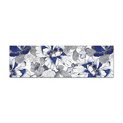 Retro Texture With Blue Flowers, Floral Retro Background, Floral Vintage Texture, White Background W Sticker Bumper (10 Pack) by nateshop