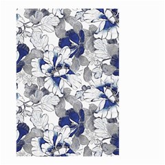 Retro Texture With Blue Flowers, Floral Retro Background, Floral Vintage Texture, White Background W Small Garden Flag (two Sides) by nateshop