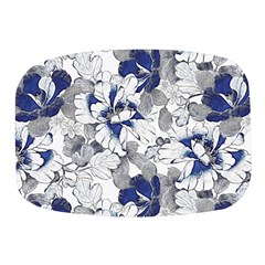 Retro Texture With Blue Flowers, Floral Retro Background, Floral Vintage Texture, White Background W Mini Square Pill Box by nateshop