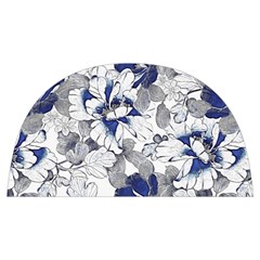 Retro Texture With Blue Flowers, Floral Retro Background, Floral Vintage Texture, White Background W Anti Scalding Pot Cap