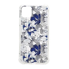 Retro Texture With Blue Flowers, Floral Retro Background, Floral Vintage Texture, White Background W Iphone 11 Pro Max 6 5 Inch Tpu Uv Print Case by nateshop