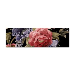 Retro Texture With Flowers, Black Background With Flowers Sticker (bumper) by nateshop