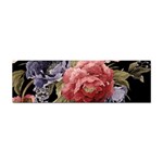 Retro Texture With Flowers, Black Background With Flowers Sticker (Bumper) Front