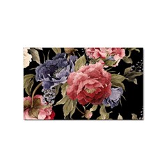 Retro Texture With Flowers, Black Background With Flowers Sticker Rectangular (10 Pack) by nateshop