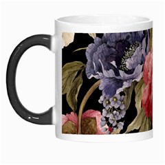 Retro Texture With Flowers, Black Background With Flowers Morph Mug by nateshop