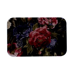 Retro Texture With Flowers, Black Background With Flowers Open Lid Metal Box (silver)   by nateshop