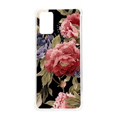 Retro Texture With Flowers, Black Background With Flowers Samsung Galaxy S20plus 6 7 Inch Tpu Uv Case