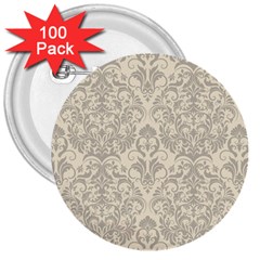 Retro Texture With Ornaments, Vintage Beige Background 3  Buttons (100 Pack)  by nateshop