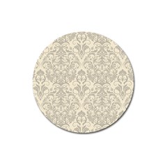 Retro Texture With Ornaments, Vintage Beige Background Magnet 3  (round) by nateshop