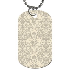 Retro Texture With Ornaments, Vintage Beige Background Dog Tag (one Side) by nateshop