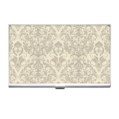 Retro Texture With Ornaments, Vintage Beige Background Business Card Holder