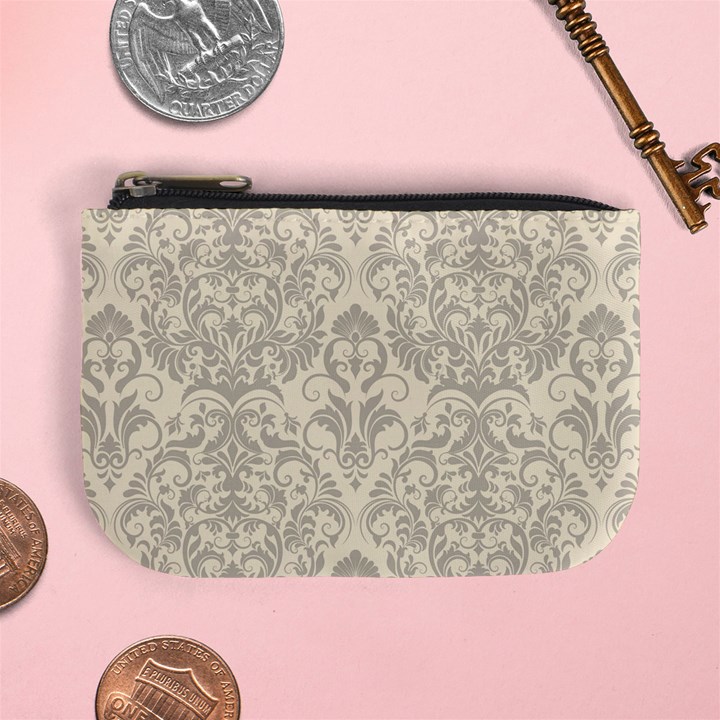 Retro Texture With Ornaments, Vintage Beige Background Mini Coin Purse