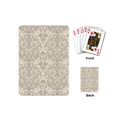 Retro Texture With Ornaments, Vintage Beige Background Playing Cards Single Design (mini) by nateshop