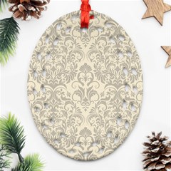 Retro Texture With Ornaments, Vintage Beige Background Ornament (oval Filigree) by nateshop