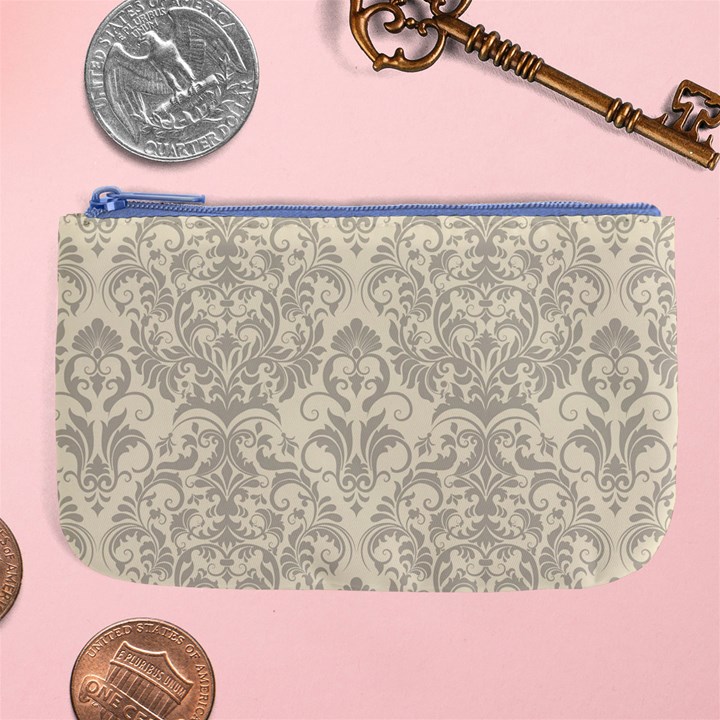 Retro Texture With Ornaments, Vintage Beige Background Large Coin Purse