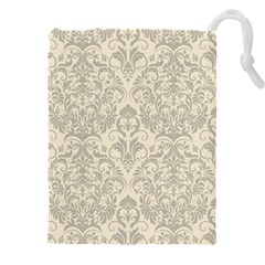 Retro Texture With Ornaments, Vintage Beige Background Drawstring Pouch (5xl) by nateshop