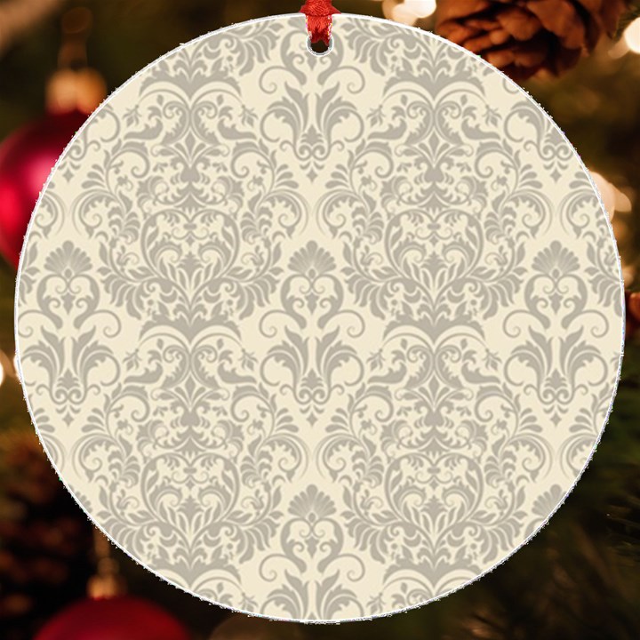 Retro Texture With Ornaments, Vintage Beige Background UV Print Acrylic Ornament Round