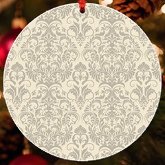 Retro Texture With Ornaments, Vintage Beige Background Uv Print Acrylic Ornament Round by nateshop