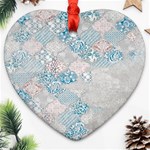 Vintage Retro Texture, Light Retro Background Heart Ornament (Two Sides) Front