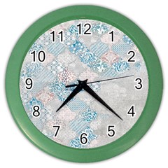 Vintage Retro Texture, Light Retro Background Color Wall Clock by nateshop