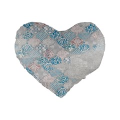 Vintage Retro Texture, Light Retro Background Standard 16  Premium Flano Heart Shape Cushions by nateshop