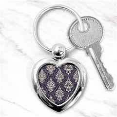 Vintage Texture, Floral Retro Background, Patterns, Key Chain (Heart)