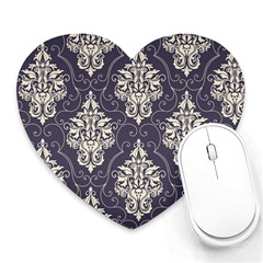 Vintage Texture, Floral Retro Background, Patterns, Heart Mousepad