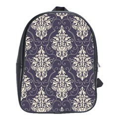 Vintage Texture, Floral Retro Background, Patterns, School Bag (Large)