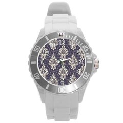 Vintage Texture, Floral Retro Background, Patterns, Round Plastic Sport Watch (L)