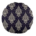 Vintage Texture, Floral Retro Background, Patterns, Large 18  Premium Round Cushions Back