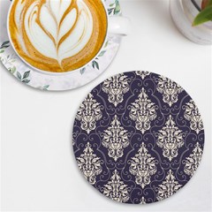 Vintage Texture, Floral Retro Background, Patterns, Uv Print Round Tile Coaster by nateshop